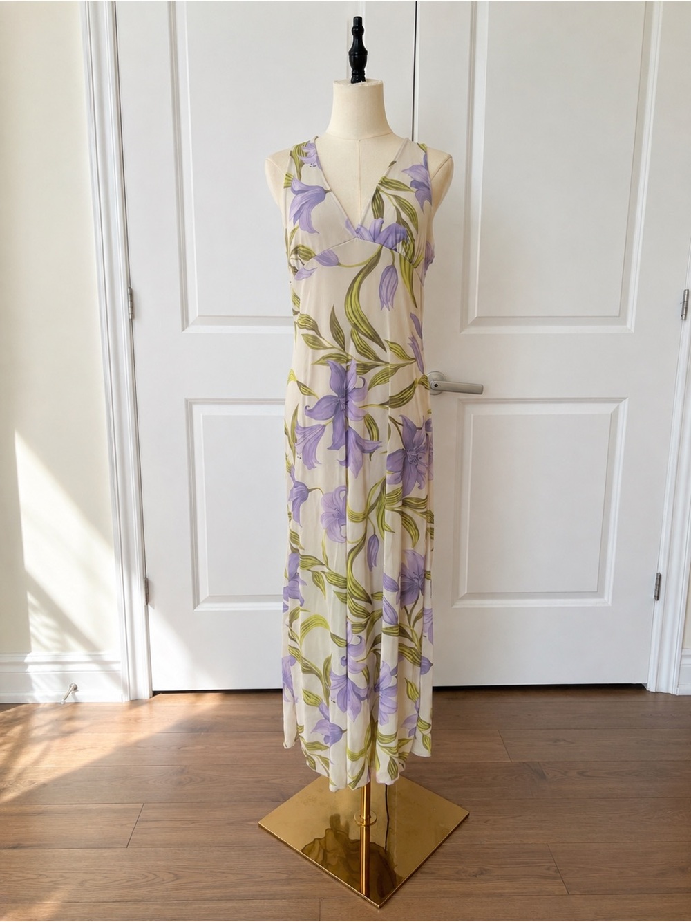 NWT See You Monday Floral Mesh Maxi Dress XL Purple Green